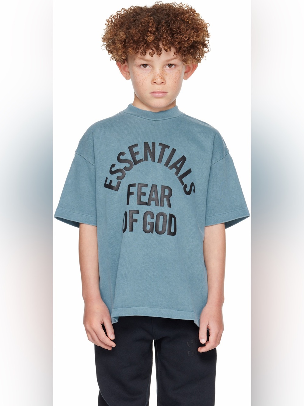 Fear of God Essentials Kids Campus 90s T-Shirt Faded Coastal Size 12 NWOT